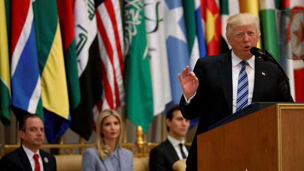 Trump delivers remarks to the Arab Islamic American Summit in Riyadh